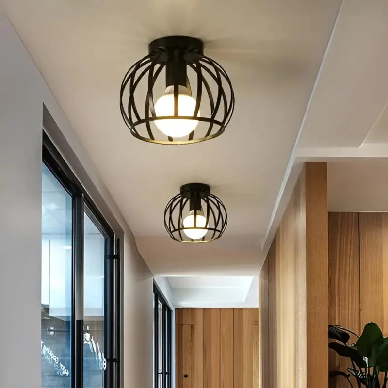 AisleShine Ceiling Light Geometric Light made of Black Iron tag1