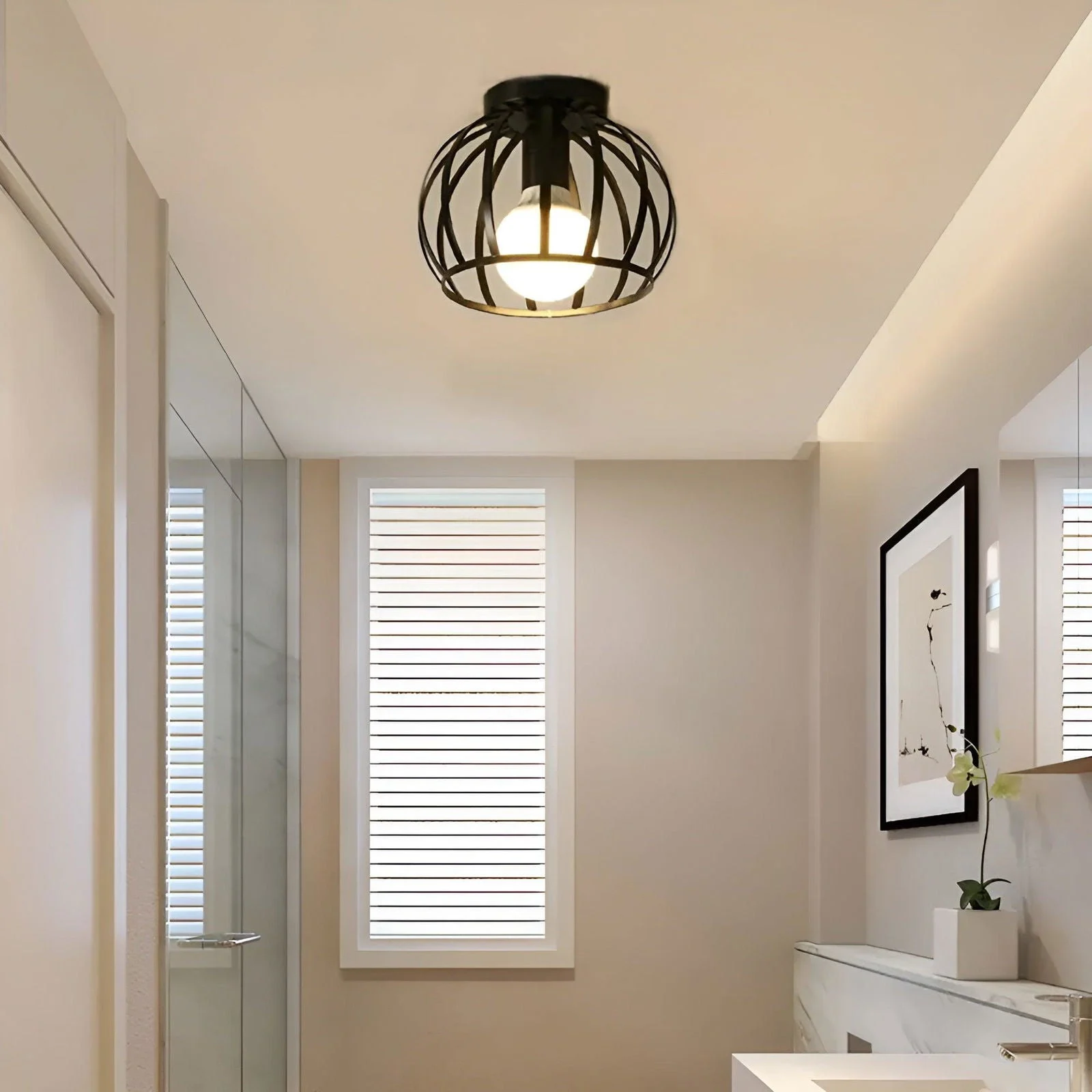 AisleShine Ceiling Light - Geometric Light made of Black Iron -  - #tag1#