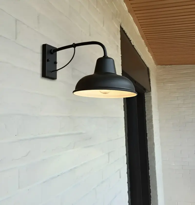 Aisle Eisen Sconce Antique Vintage Barn Light Black Industrial Wall Light tag1