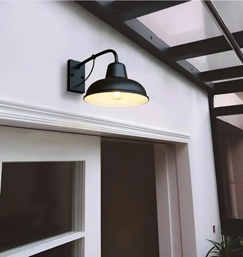 Aisle Eisen Sconce Antique Vintage Barn Light Black Industrial Wall Light tag1