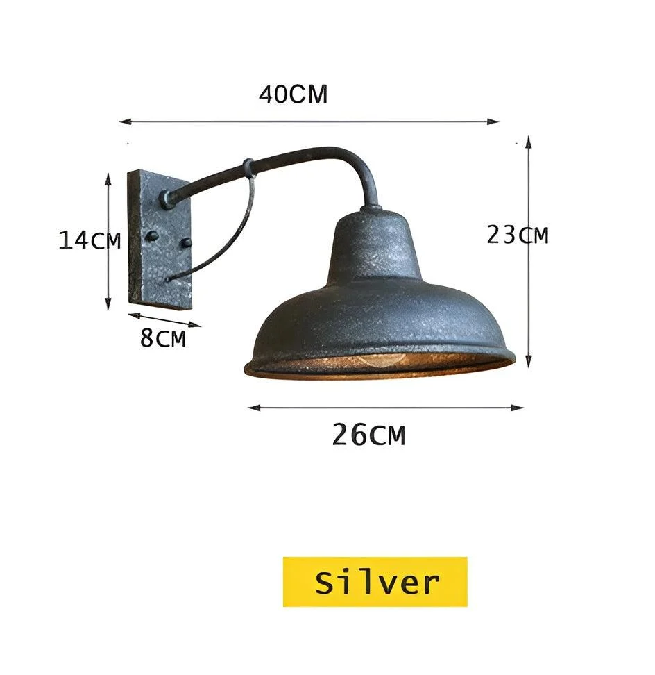 Aisle Eisen Sconce - Antique Vintage Barn Light - Black Industrial Wall Light -  - #tag1#