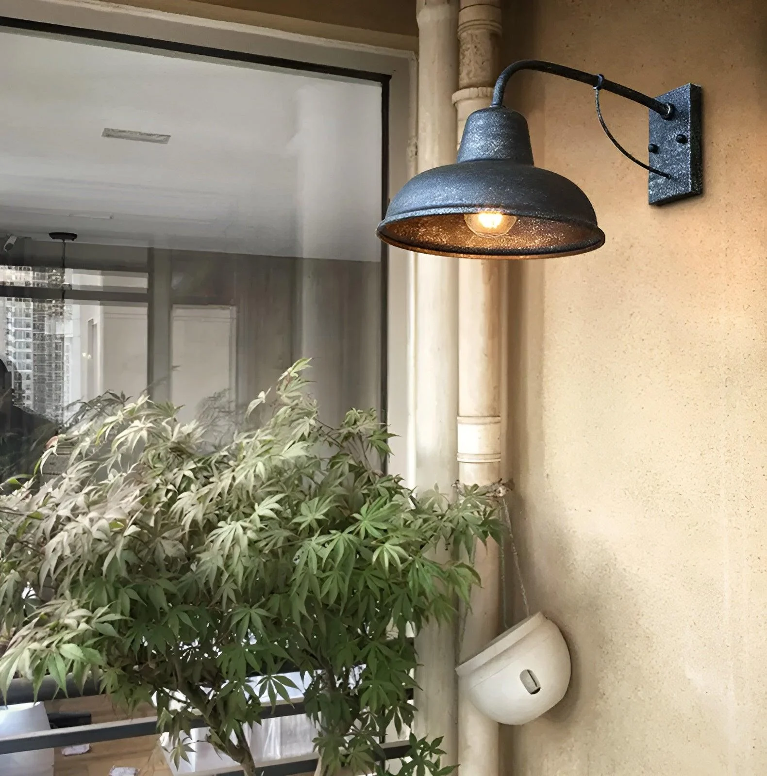 Aisle Eisen Sconce - Antique Vintage Barn Light - Black Industrial Wall Light -  - #tag1#