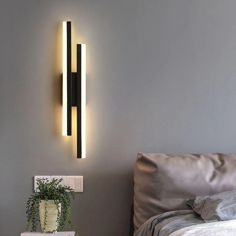 Alana Modern LED Wall Lamp - Black/Gold, Living/Bedroom, Acrylic & Metal -  - #tag1#