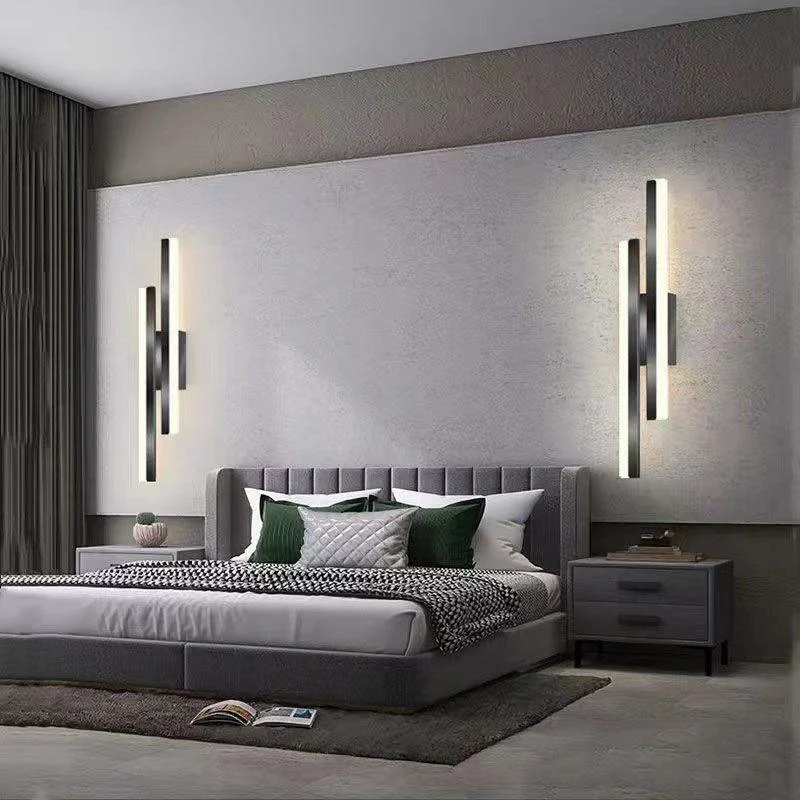 Alana Modern LED Wall Lamp - Black/Gold, Living/Bedroom, Acrylic & Metal -  - #tag1#