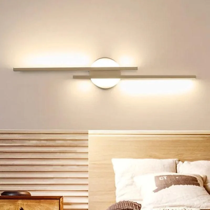 Alana Modern LED Wall Lamp - Twin Linear, Black/White, Metal, Bedroom -  - #tag1#