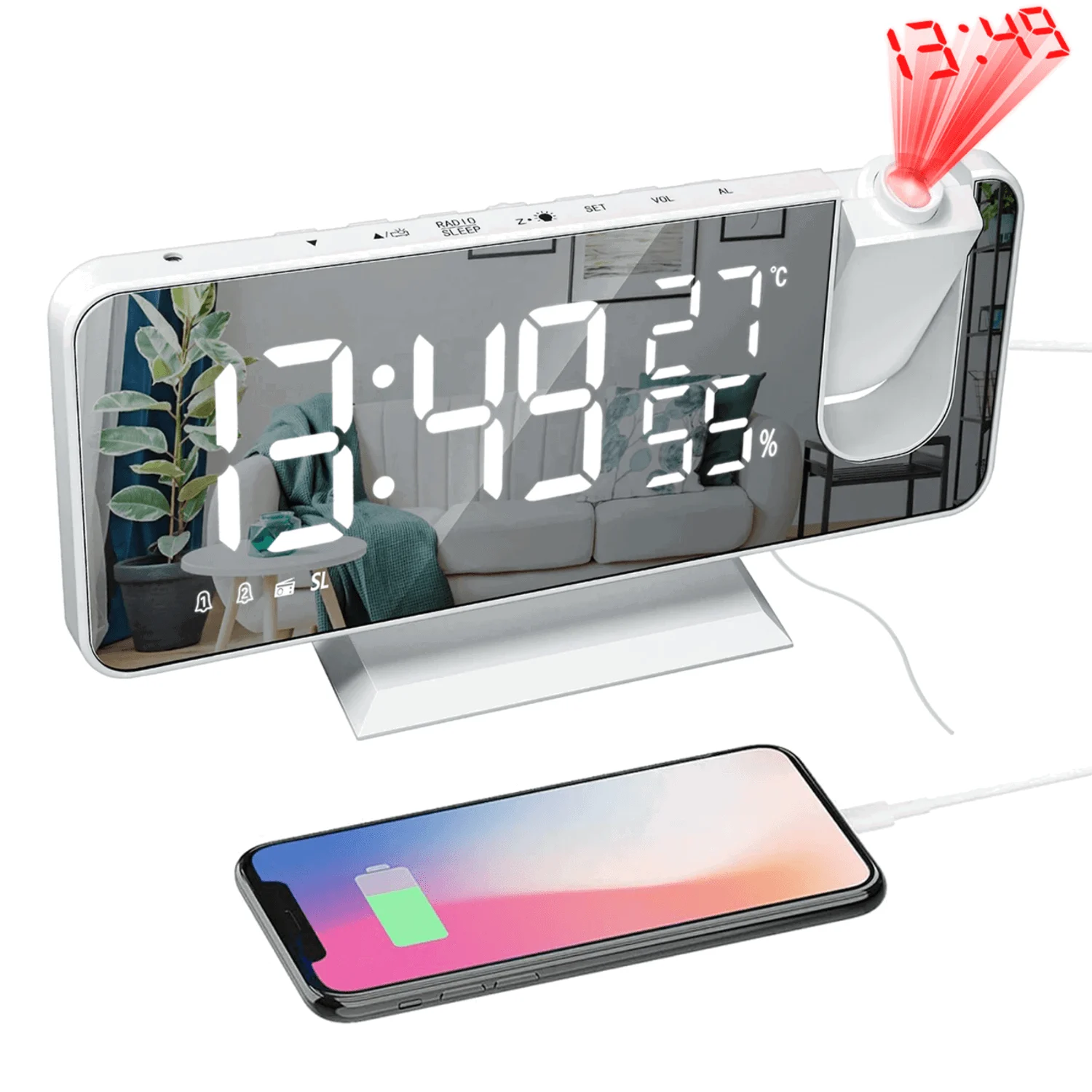 Alarm clock - LumiPro - LED Screen - USB Charger -  - #tag1#