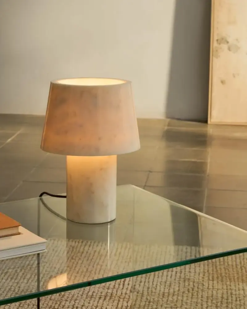 Alaro table lamp in white marble tag1