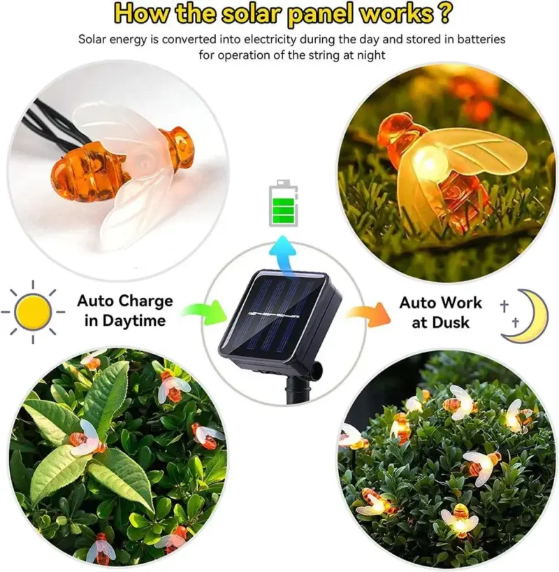 AlliLit Solar String Light 20 LED Cute Bee Outdoor Wedding Garden Patio Party Christmas Tree Honeybee.jpg f357934f 6e79 4ee4 921b 7358fde73c92