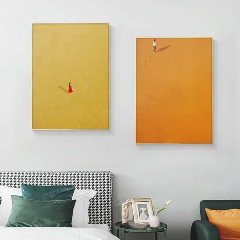 Alone Girl Minimalist Canvas Print Poster tag1