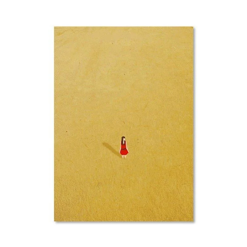 Alone Girl' Minimalist Canvas Print Poster -  - #tag1#