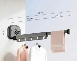 AluFlex - Foldable Aluminum Clothes Drying Rack with Suction Cup Attachment