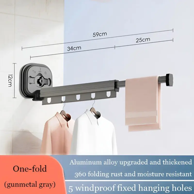 AluFlex Foldable Aluminum Clothes Drying Rack with Suction Cup Attachment tag1