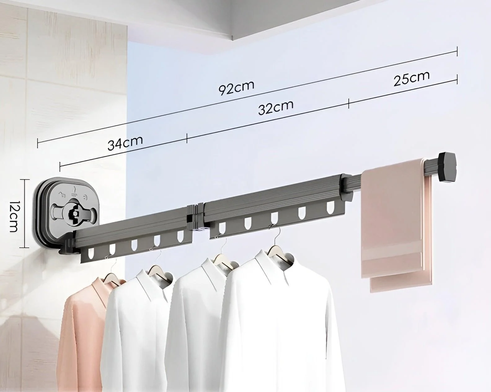 AluFlex - Foldable Aluminum Clothes Drying Rack with Suction Cup Attachment -  - #tag1#