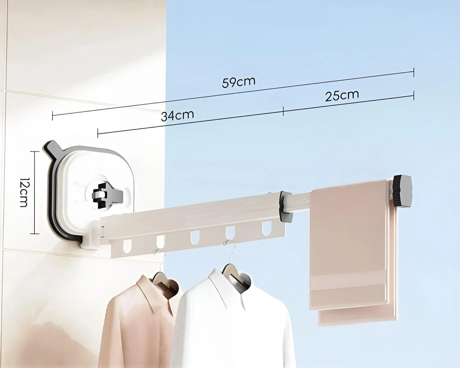 AluFlex - Foldable Aluminum Clothes Drying Rack with Suction Cup Attachment -  - #tag1#