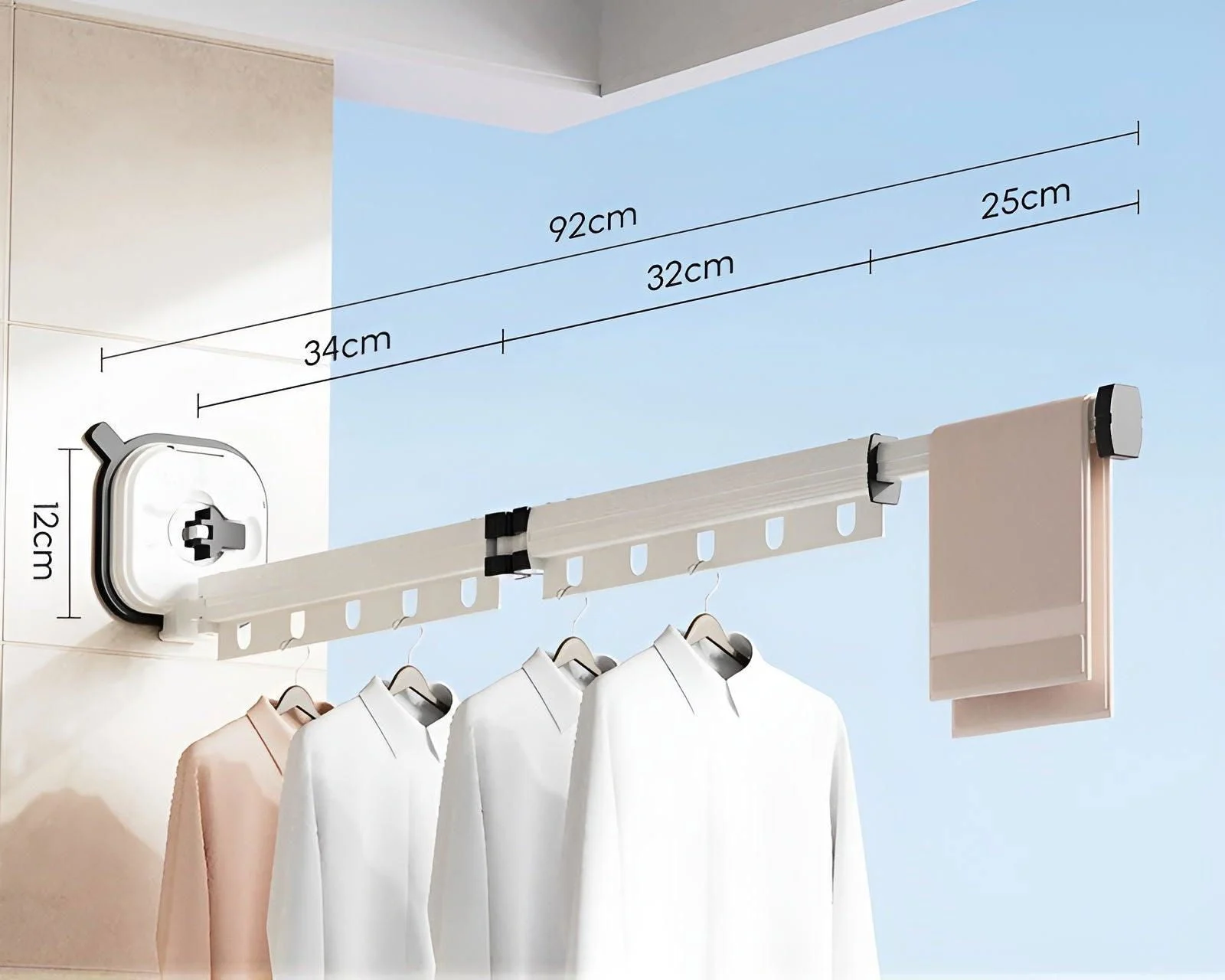 AluFlex - Foldable Aluminum Clothes Drying Rack with Suction Cup Attachment -  - #tag1#
