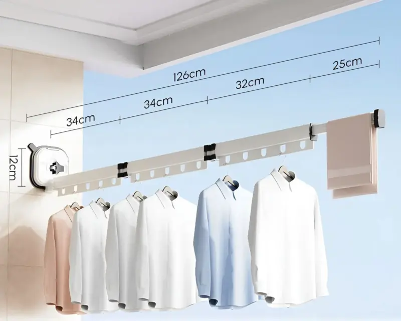 AluFlex Foldable Aluminum Clothes Drying Rack with Suction Cup Attachment tag1