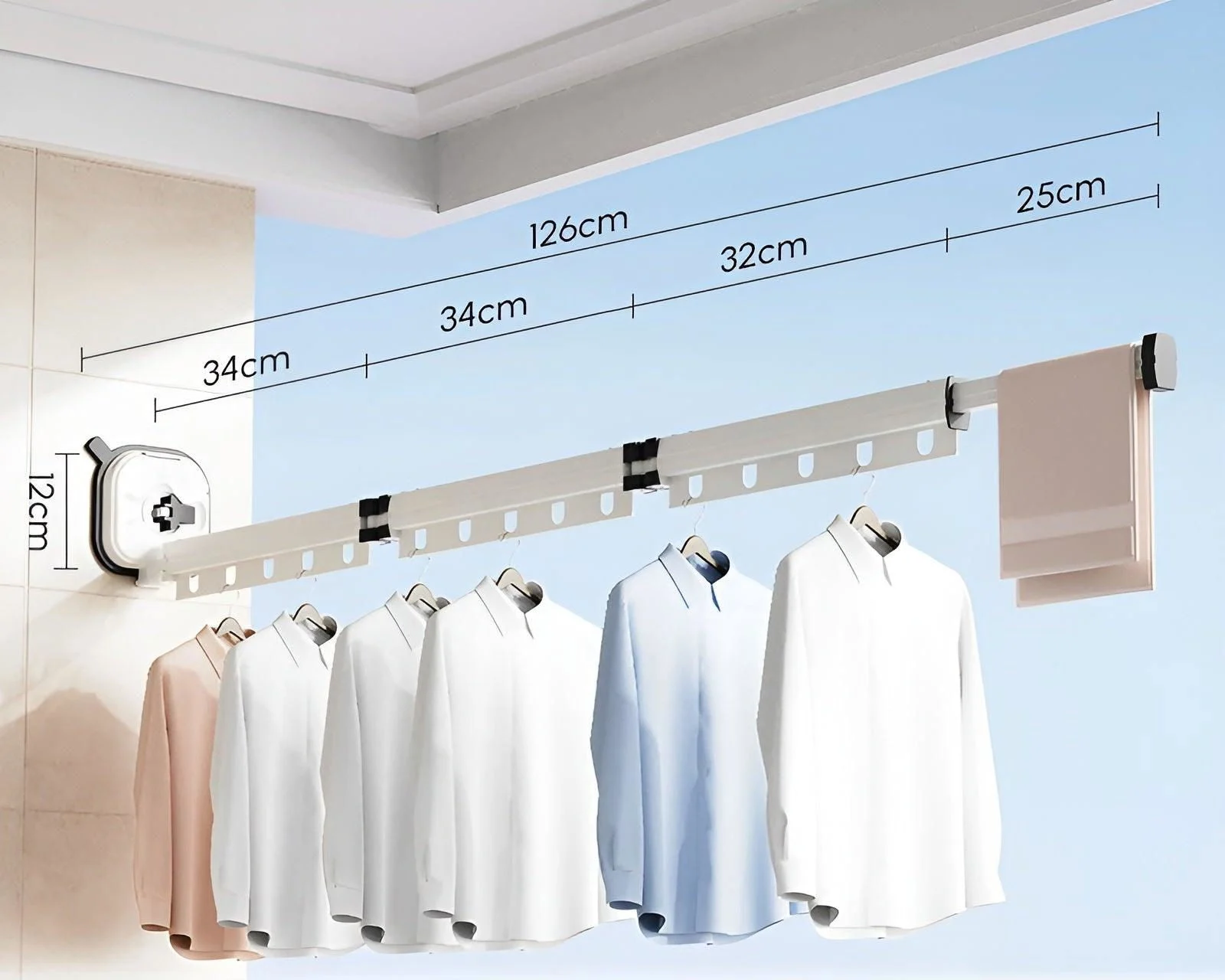 AluFlex - Foldable Aluminum Clothes Drying Rack with Suction Cup Attachment -  - #tag1#