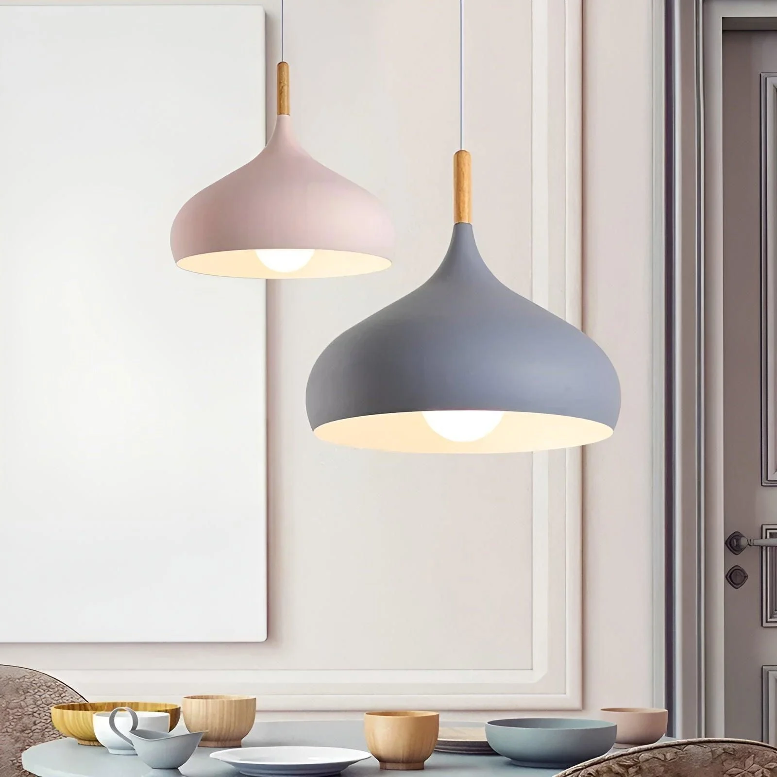 AluPastel Pendant Light - Lively LED Chandelier with One Head -  - #tag1#