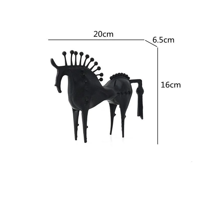 Amaya Abstract Horse Decorative Sculpture Metal Black -  - #tag1#