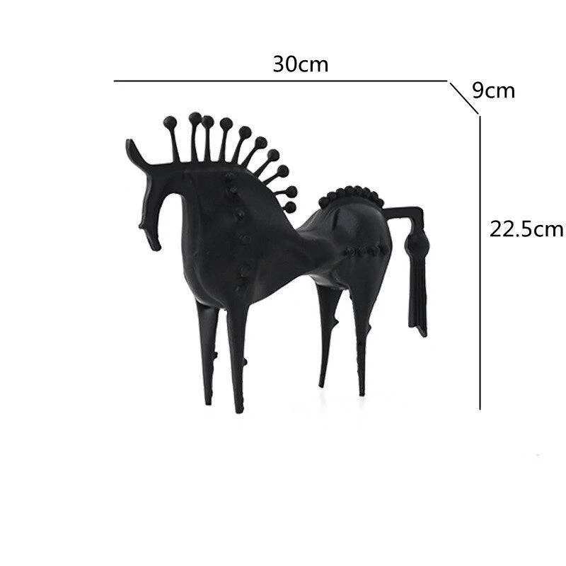 Amaya Abstract Horse Decorative Sculpture Metal Black -  - #tag1#