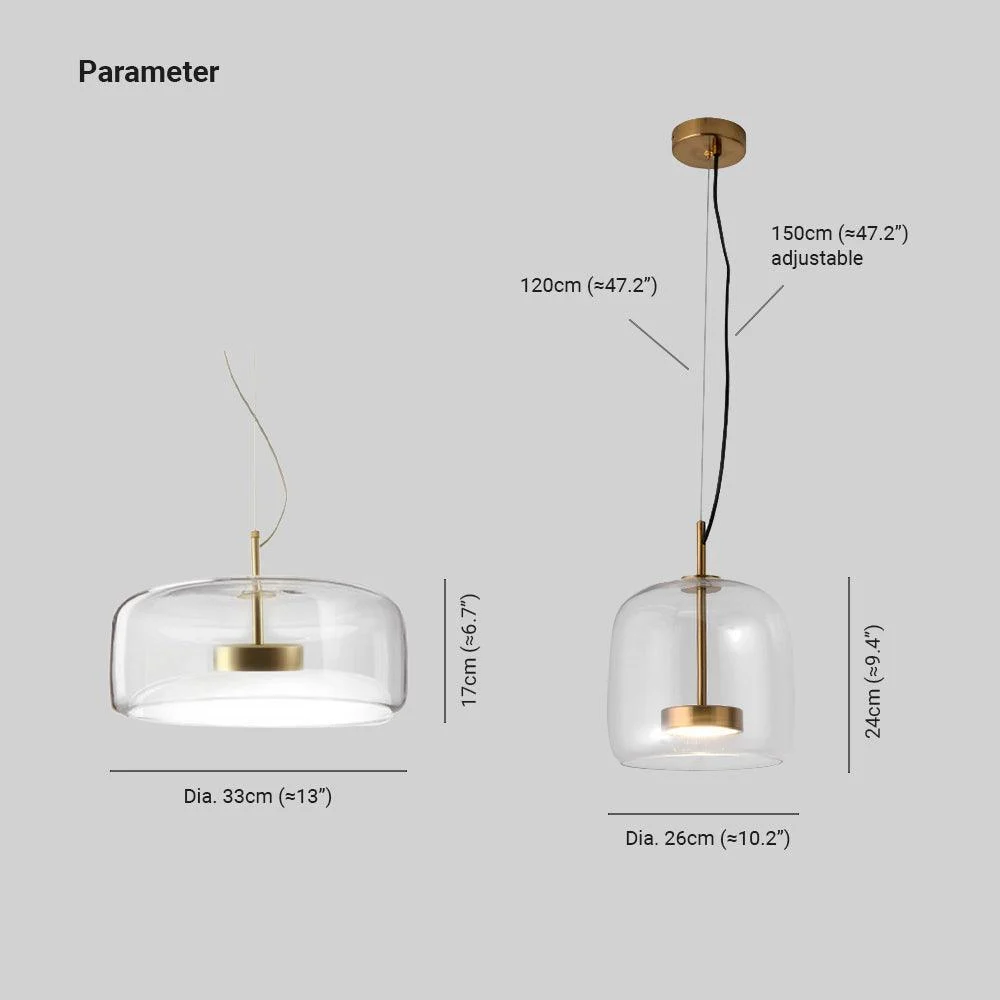 AmberGlow - Retro LED Pendant Lamps in Golden Metal and Glass -  - #tag1#