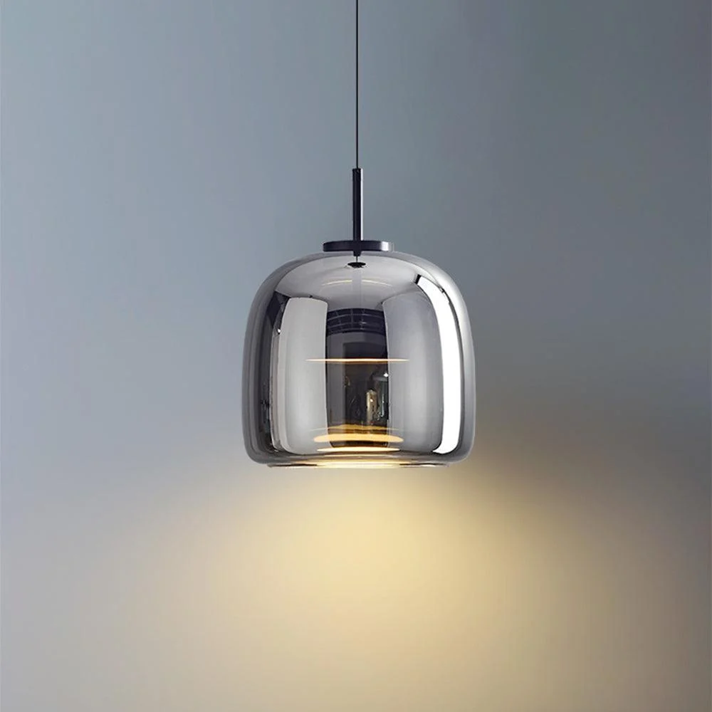 AmberGlow - Retro LED Pendant Lamps in Golden Metal and Glass -  - #tag1#