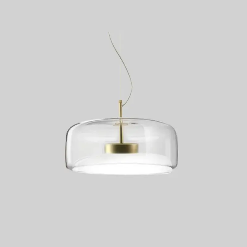 AmberGlow Retro LED Pendant Lamps in Golden Metal and Glass tag1