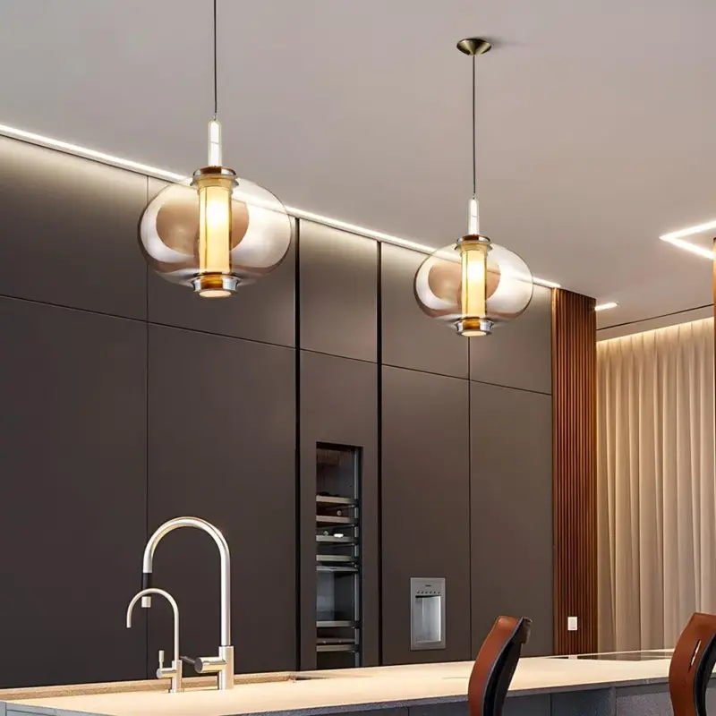 Amber Glass Pendant Lamp tag1