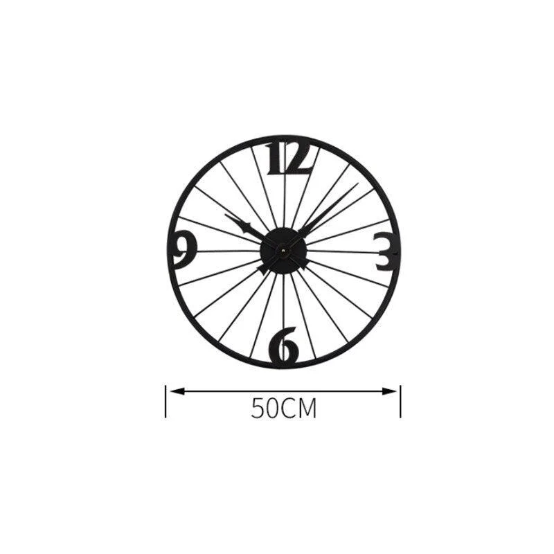 American Style Retro Living Room Wall Clock Modern Minimalist Metal Black Quartz Clock Creative Iron Industrial 05c85780 8a6d 401a 8703 90123463d5b5