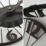 American Style Retro Living Room Wall Clock Modern Minimalist Metal Black Quartz Clock Creative Iron Industrial 0628b00c 16b5 4191 b1e5 eabb746bfa3d