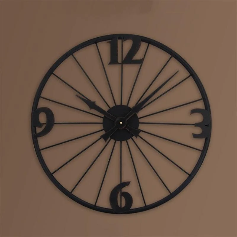 American Style Retro Living Room Wall Clock Modern Minimalist Metal Black Quartz Clock Creative Iron Industrial 3ee4b3d8 F2a8 4784 Abbb 8ffcbf02c356