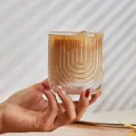 American Ice Latte Glass Coffee Cup tag1
