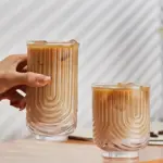 American Ice Latte Glass Coffee Cup tag1