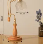 American Retro Amber Glass Vintage Flower Lamp