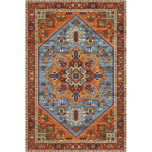American Retro Bedside Rugs for Bedroom Non-Slip Mat Washable for Lounge -
