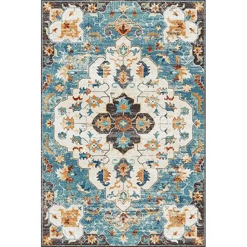 American Retro Bedside Rugs for Bedroom Non-Slip Mat Washable for Lounge -