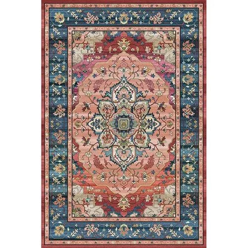 American Retro Bedside Rugs for Bedroom Non-Slip Mat Washable for Lounge -