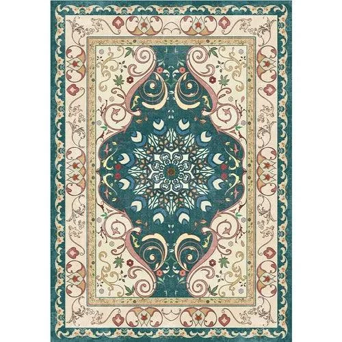 American Retro Bedside Rugs for Bedroom Non-Slip Mat Washable for Lounge -