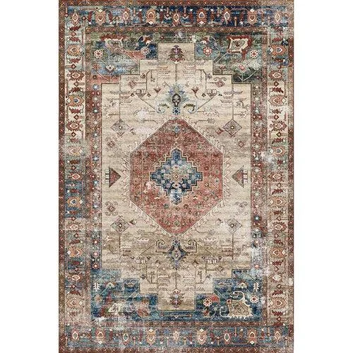 American Retro Bedside Rugs for Bedroom Non-Slip Mat Washable for Lounge -