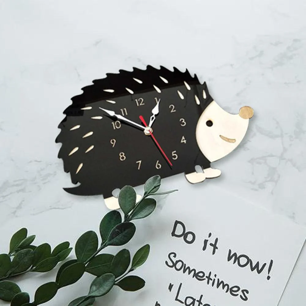 Analogue Noiseless Wall Clock for Hedgehog Lovers -