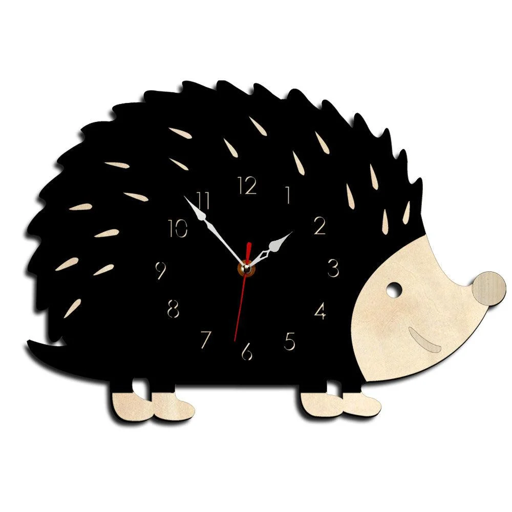 Analogue Noiseless Wall Clock for Hedgehog Lovers -