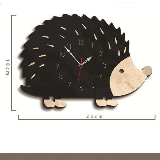 Analogue Noiseless Wall Clock for Hedgehog Lovers -