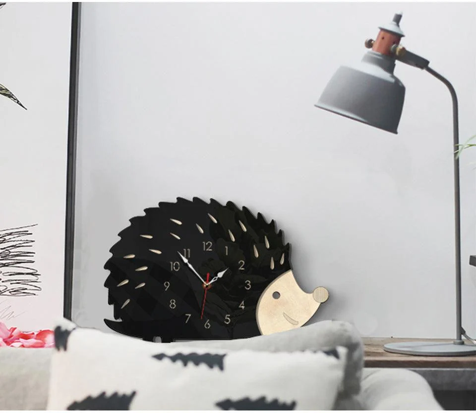 Analogue Noiseless Wall Clock for Hedgehog Lovers -