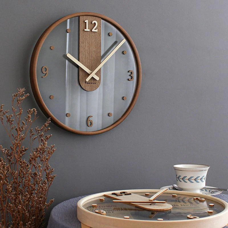 Analogue Noiseless Wooden Wall Clock for Home -