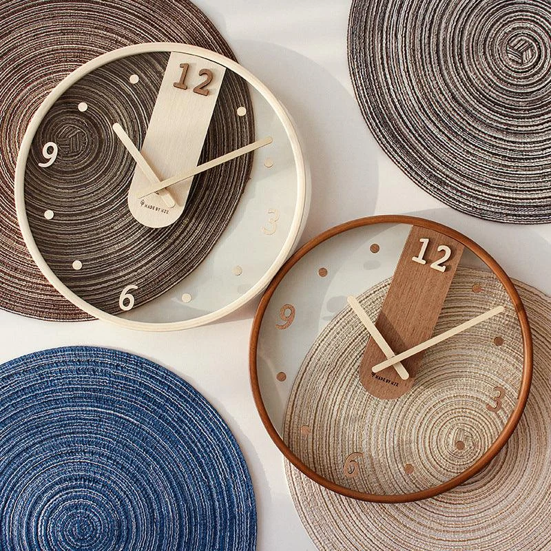 Analogue Noiseless Wooden Wall Clock for Home -