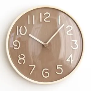 Analogue Noiseless Wooden Wall Décor Clock for Home