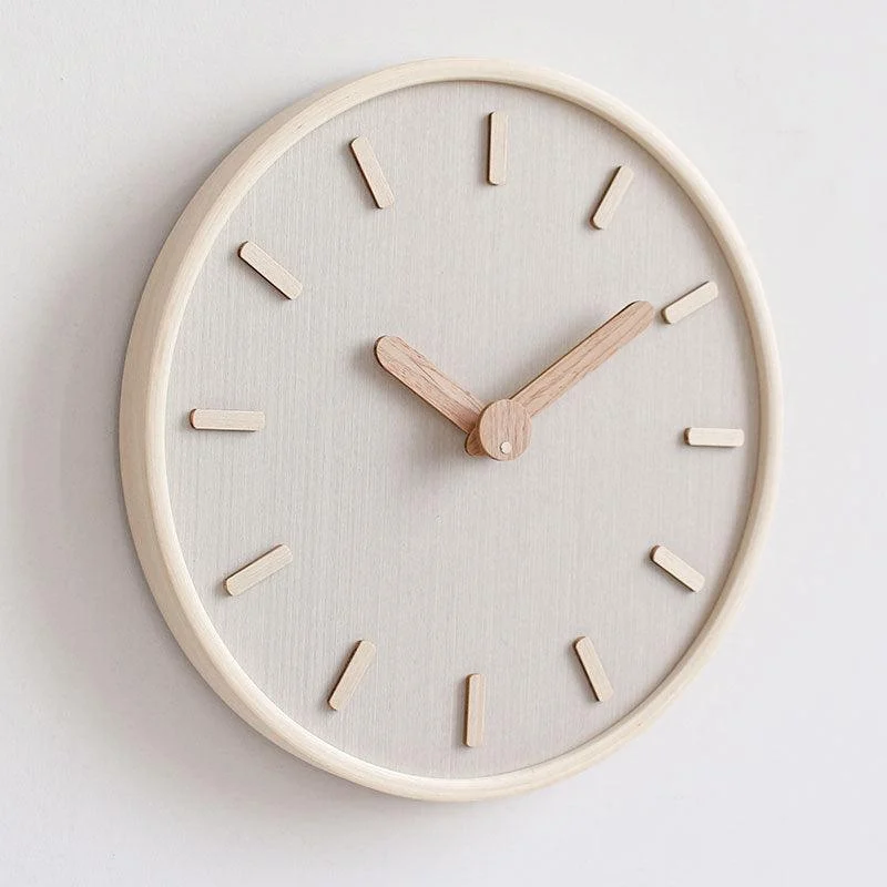 Analogue Round Wooden Wall Clock for Home -