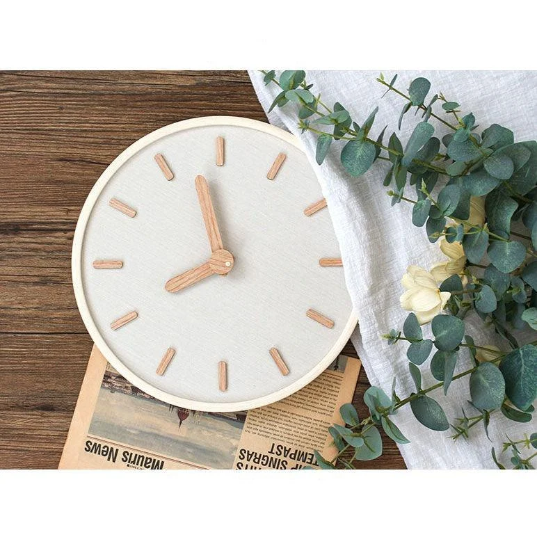 Analogue Round Wooden Wall Clock for Home -