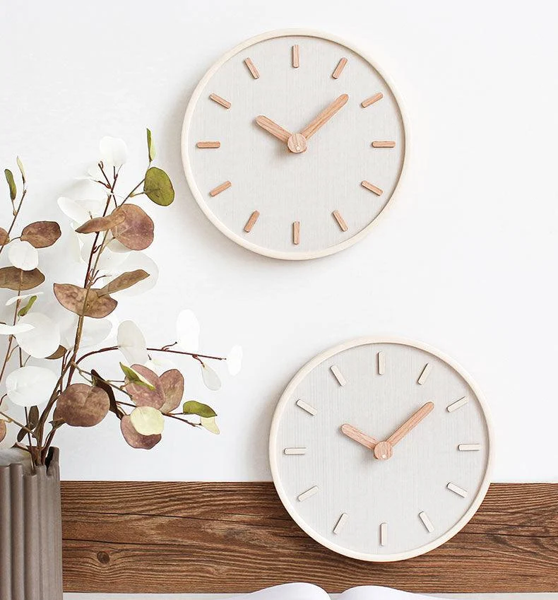 Analogue Round Wooden Wall Clock for Home -