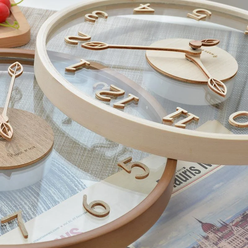Analogue Wall Décor Wood Clock for Home -